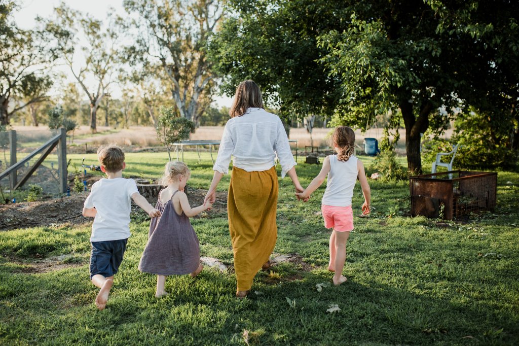 Mother and three children